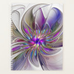 Fleur d'art Abstrait, énergique et coloré<br><div class="desc">Une puissante fleur d'imaginaire multicolore,  un art fractal floral unique. Conception pour votre planificateur et plus encore.</div>