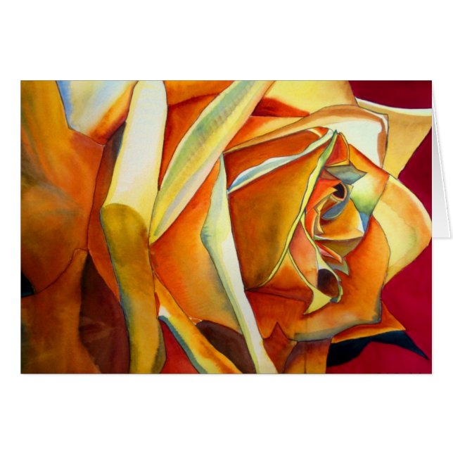 Fleur d'art d'aquarelle rose jaune (Devant horizontal)