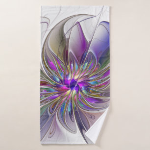 Fleur d'art fractal abstrait énergique et coloré
