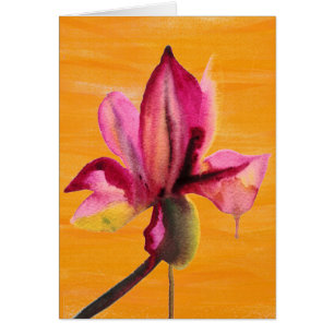 Fleur d'art pop orange aquarelle orchidée violette