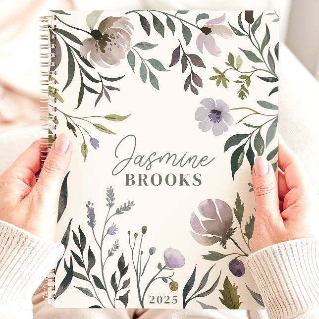 Fleur de Aquarelle Atténuée 2025 Nom Personnalisé (Créateur téléchargé)