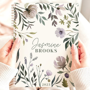 Fleur de aquarelle atténuée Nom personnalisé 2025