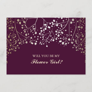 Fleur de bébé souffle d'or Invitation de mariage F
