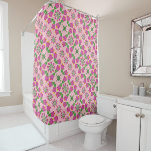 Fleur de Bell rétro Mandalas Rideau de douche rose