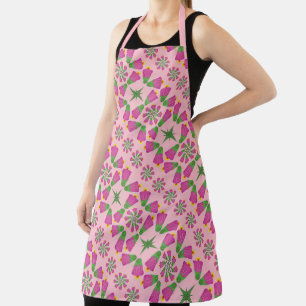 Fleur de Bell rétro Mandalas rose grand tablier