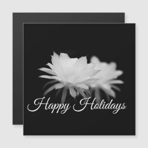 Fleur de cactus noir et blanc Joyeuses fêtes