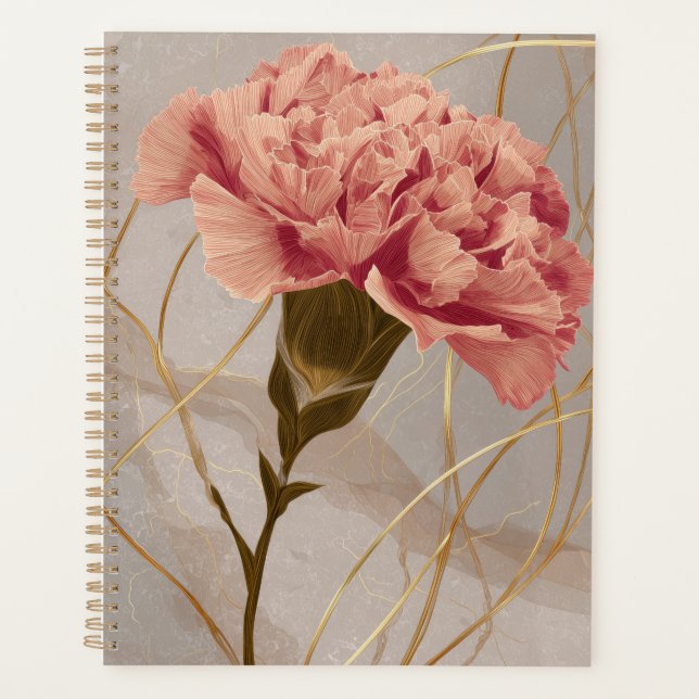Fleur de Carnation Rose Blush Or Doré (Devant)