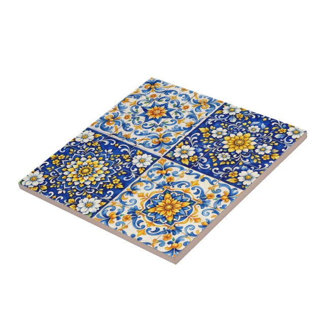 Fleur de carreaux méditerranéens (Côté)