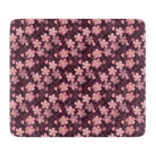 Fleur de cerise Rose et Vin Planche à découper mod