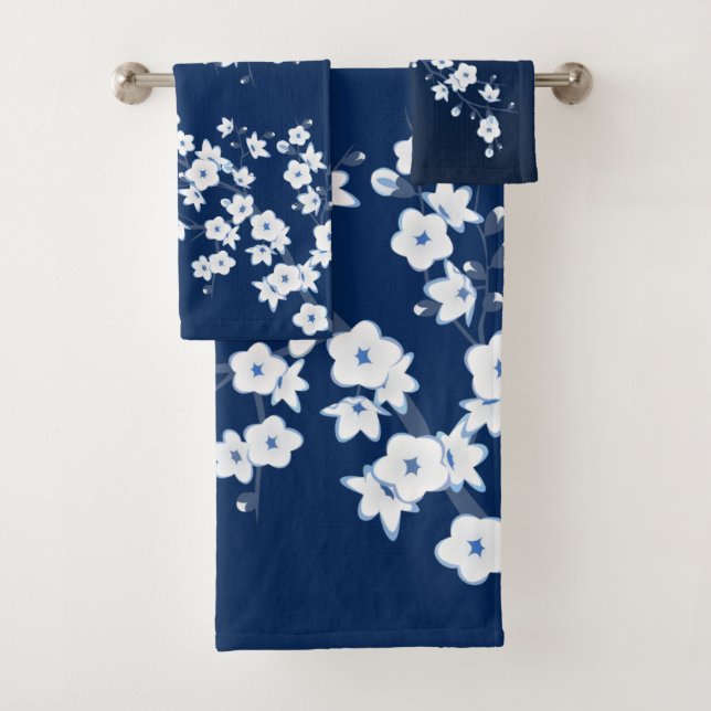 Fleur de cerisier bleu marine (En situation)