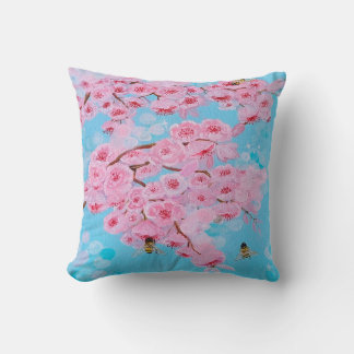 Fleur de cerisier en fleurs sur coussin