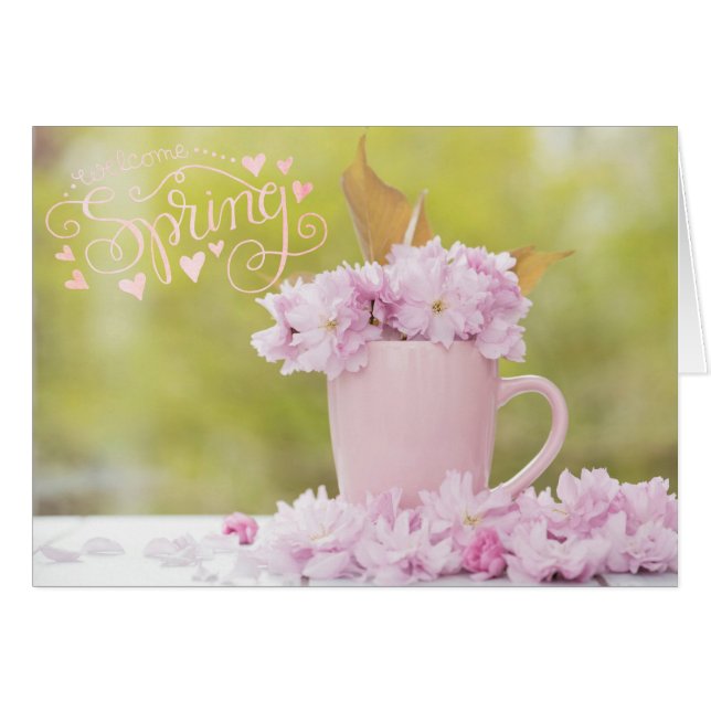 Fleur de cerisier Floral Stilllife Printemps Texte (Devant Horizontal)