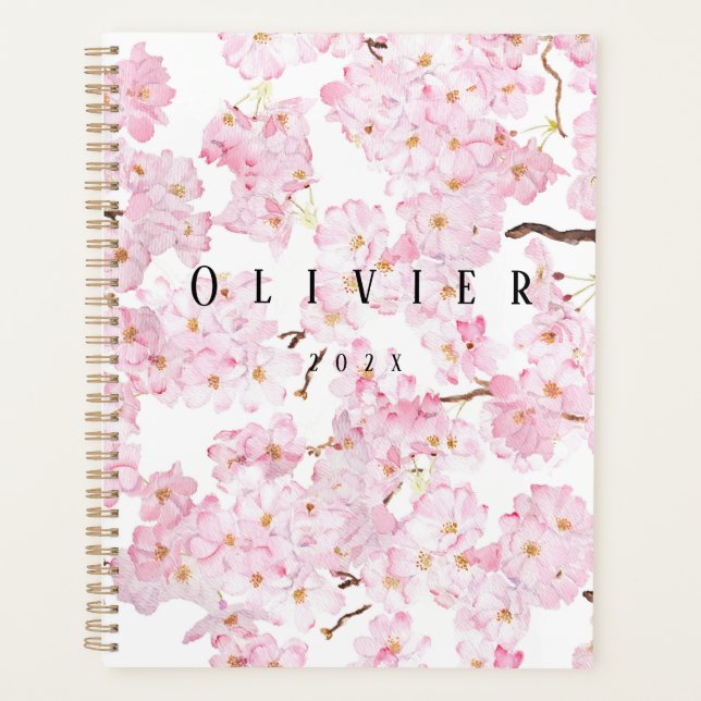 Fleur de cerisier rose aquarelle peinture (Devant)