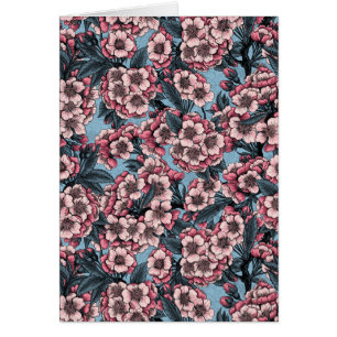 Fleur de cerisier rose et bleu