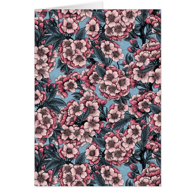 Fleur de cerisier rose et bleu (Devant)