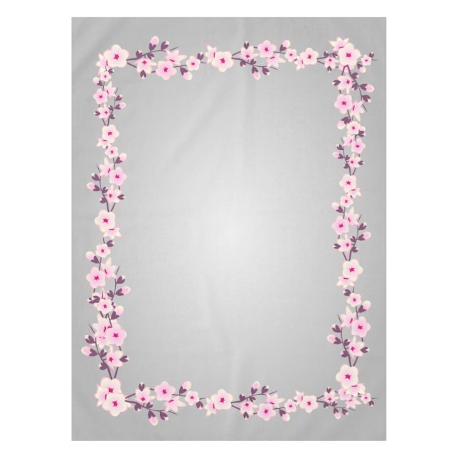 Fleur de cerisier rose nappe gris (Devant)