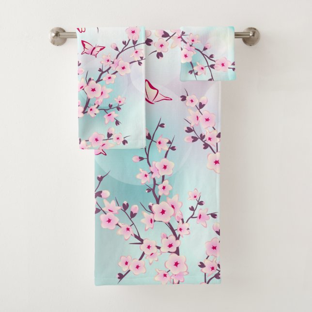 Fleur de cerisier rose turquoise Mignon (En situation)