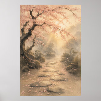 Fleur de cerisier Sakura Japandi Art mural Po
