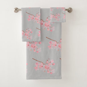 Fleur de cerisier Sakura Rose Floral Japonais Gris