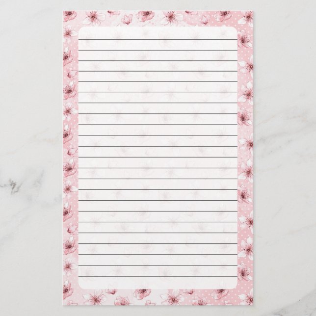 Fleur de cerisier, Taille de la papeterie : 5,5 po (Devant)