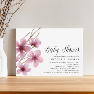 Fleur de cerisiers   Invitation baby shower