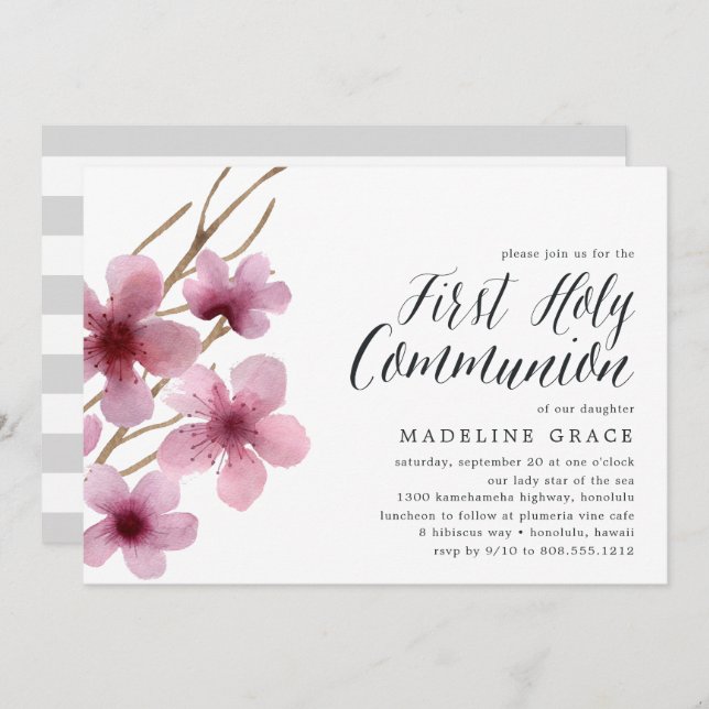 Fleur de cerisiers | Invitation du Parti Communion (Devant / Derrière)