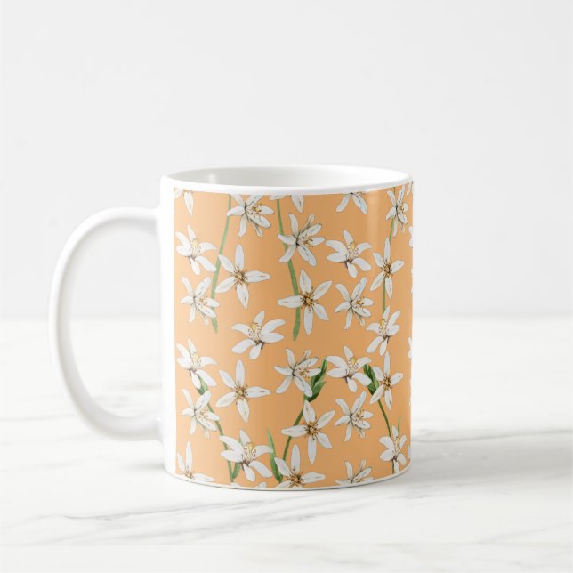 Fleur de citron d'été motif tasse à café (Gauche)
