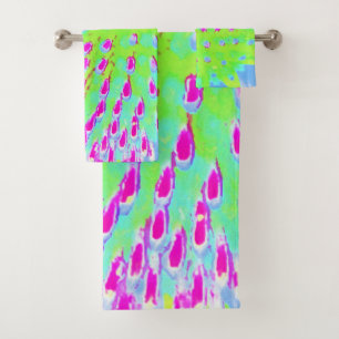 Fleur de cône Abstrait verte et violette de chaux