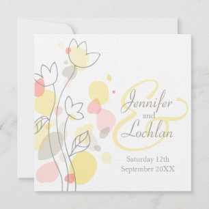 Fleur de confetti moderne pétale carré invitation