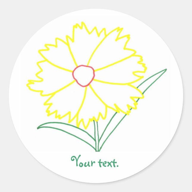 Fleur de Coréopsis Jaune, autocollants avec votre  (Devant)