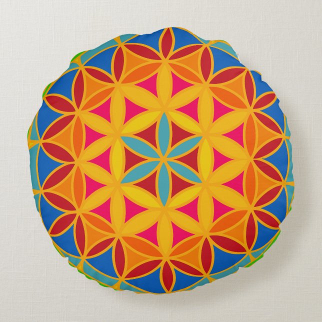 Fleur de coussin sacré de la géométrie de la vie (Dos)