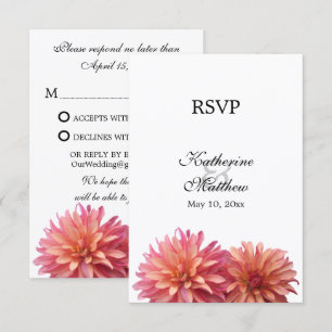 Fleur de Dahlia peinte en rose et corail RSVP
