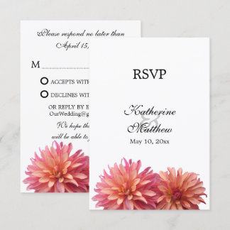 Fleur de Dahlia peinte en rose et corail RSVP