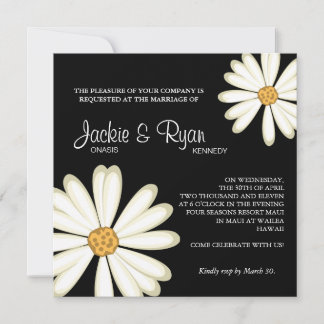 Fleur de Faire-part de mariage noir blanc marron