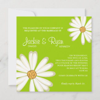 Fleur de Faire-part de mariage pâle vert citron bl
