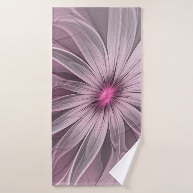 Fleur de fantaisie abstraite fleur de prunier art  (Serviette de bain)