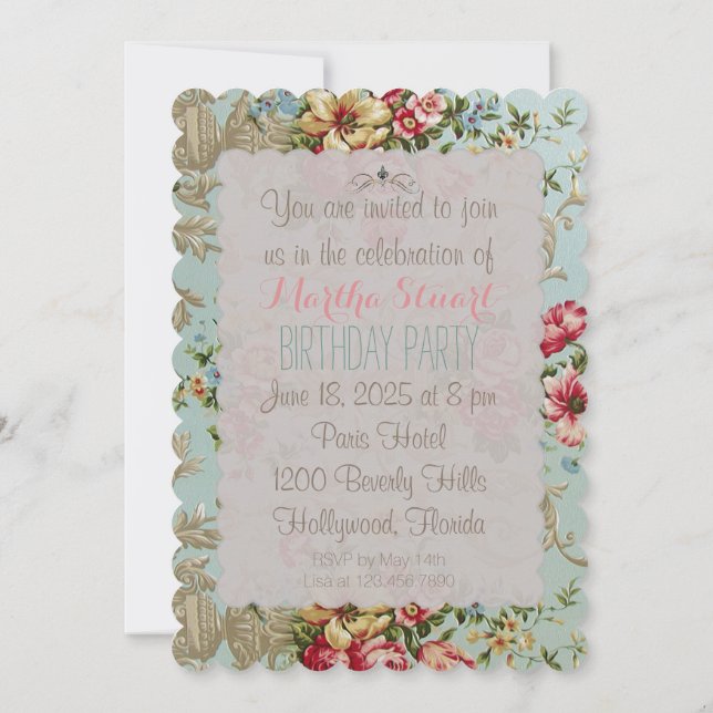 Fleur de fleurs - Invitations / RSVP / Anniversair (Dos)