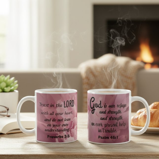 Fleur de Foi : Mug d'Écriture Peine Rose (Créateur téléchargé)