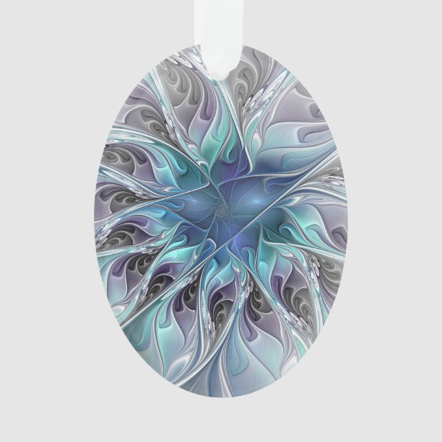 Fleur de fractale moderne abstraite avec du bleu (devant)