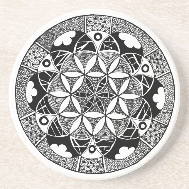 Fleur de frontière de blanc de dessous de verre de (Devant)