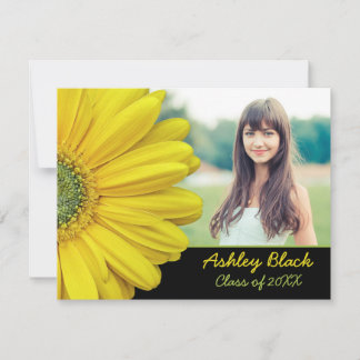 Fleur de Gerbera Jaune - Invitation de graduation