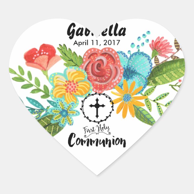 Fleur de la première sainte communion | Sticker ca (Devant)