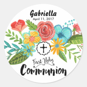 Fleur de la première sainte communion   Sticker ro