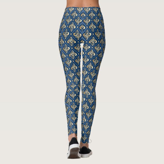 Fleur De Lis 2 Pop Fashion Leggings (Dos)