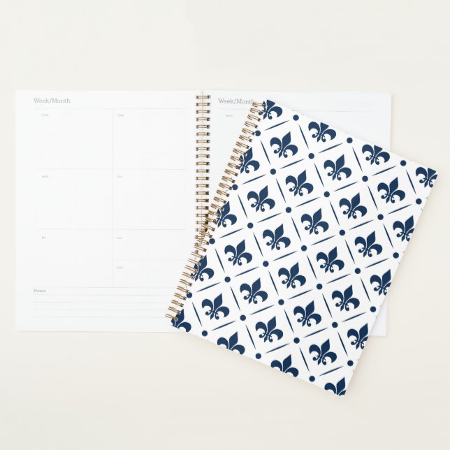 Fleur De Lis bleu foncé motif sur arrière - plan b (Devant avec enveloppe)
