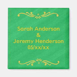 Fleur De Lis Bordure verte Sauver date Aimants