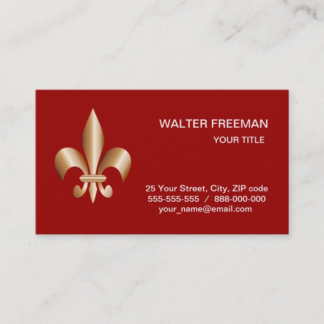 Fleur de lis carte de visite (Devant)