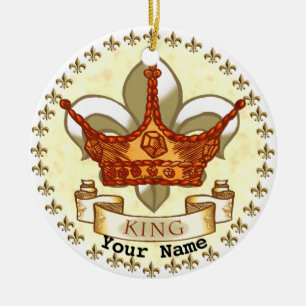 Fleur De Lis Couronne King Papa ornement