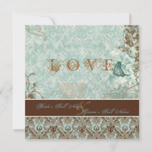Fleur de Lis Damask - Invitations Mariages moderne