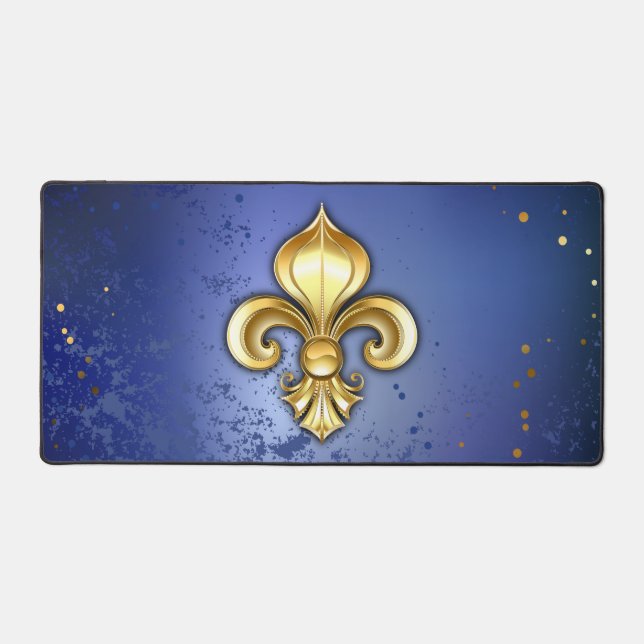 Fleur de lis dorée sur fond bleu (Recto)